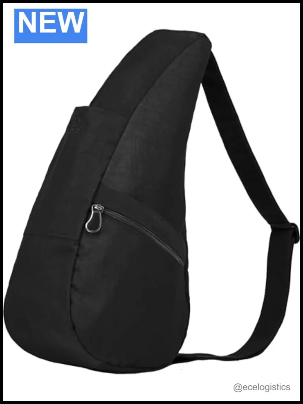Distressed Nylon Crossbody Sling Bag Ergonomic Teardrop